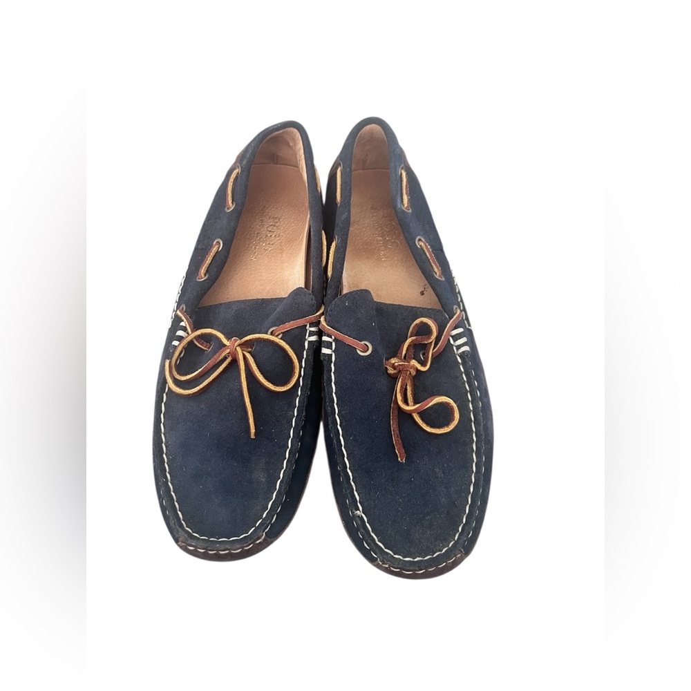 Polo by Ralph Lauren Navy Suede Boat Shoes with Brown Laces